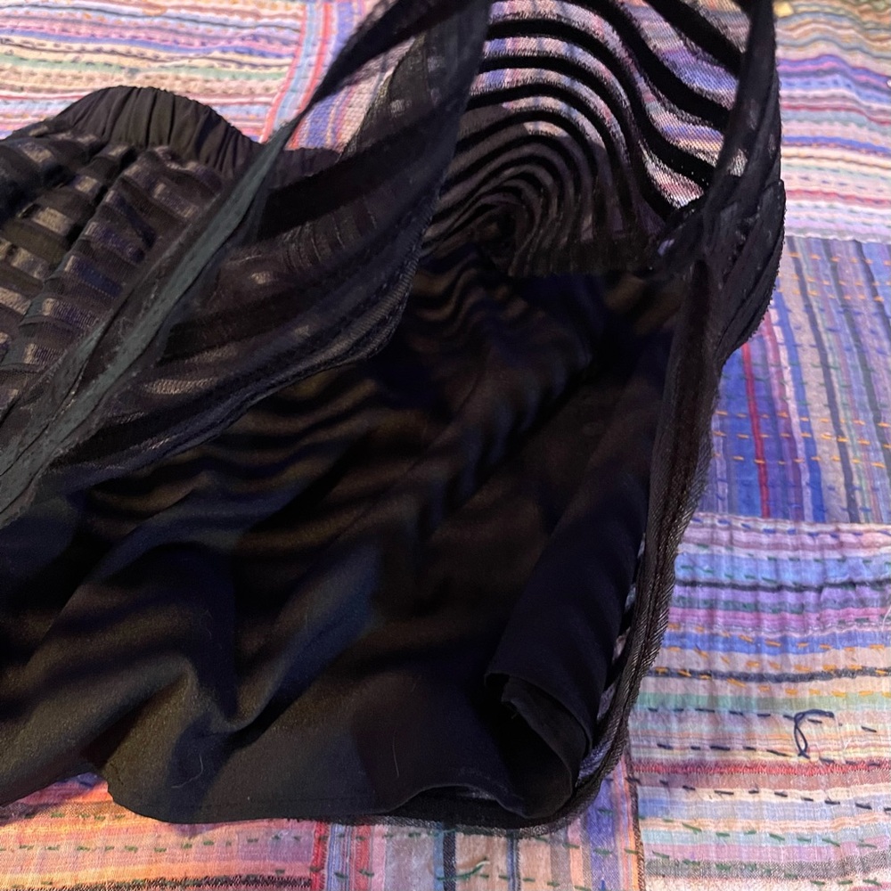 Necessary Objects Striped Mesh Mini Skirt - image 3